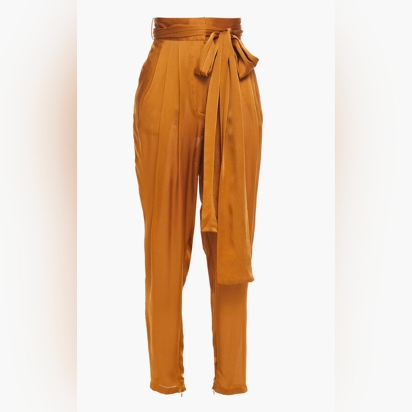 Zimmermann Belted Silk Tapered Pants Workwear Quiet Luxury Chic Size Small - Picture 13 of 15